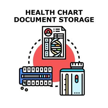 Health chart document storage vector concept Stock Illustration