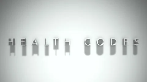 Health codes 3D title animation with shadows on a white background Stock Footage 297818841