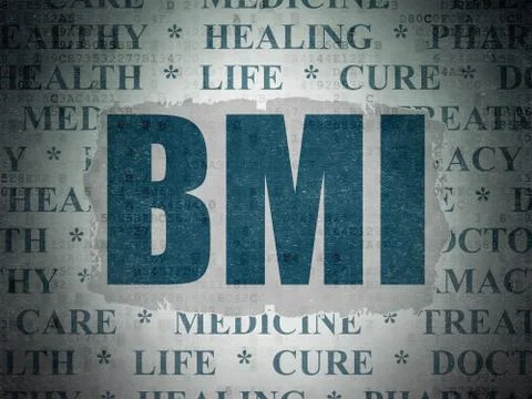 Health concept: BMI on Digital Data Paper background Stock Illustration