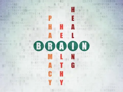 Health concept: Brain in Crossword Puzzle Stock Illustration