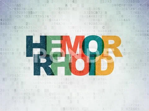 Health concept: Hemorrhoid on Digital Data Paper background: Royalty ...