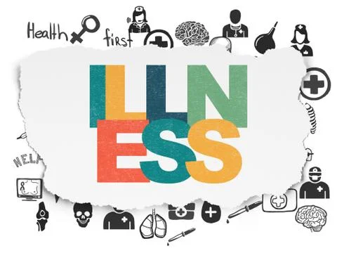 Health concept: Illness on Torn Paper background Stock Illustration