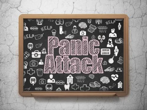 Health concept: Panic Attack on School board background Stock Illustration