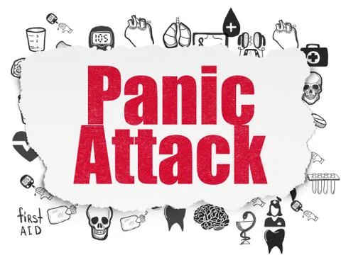 Health concept: Panic Attack on Torn Paper background Stock Illustration