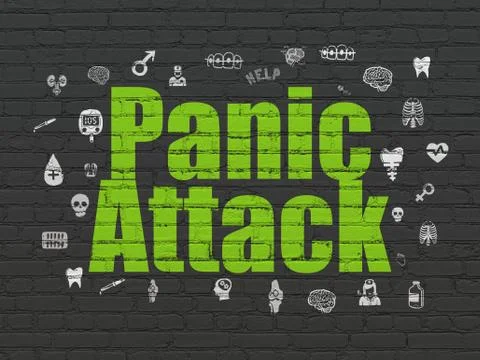 Health concept: Panic Attack on wall background Stock Illustration