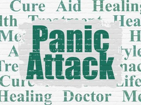 Health concept: Panic Attack on wall background Stock Illustration