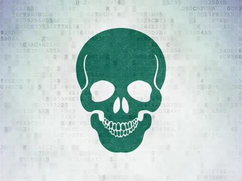 Health concept: Scull on Digital Data Paper background Stock Illustration
