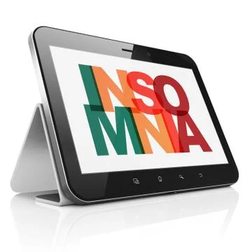 Health concept: Tablet Computer with Insomnia on  display Stock Illustration