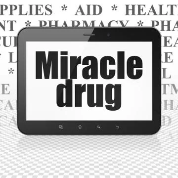 Health concept: Tablet Computer with Miracle Drug on display Stock Illustration