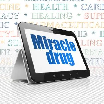 Health concept: Tablet Computer with Miracle Drug on display Stock Illustration