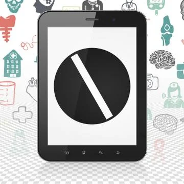 Health concept: Tablet Computer with Pill on display Stock-Illustration