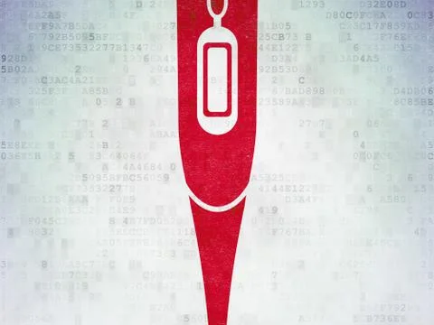 Health concept: Thermometer on Digital Data Paper background Stock Illustration