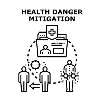 Health danger mitigation reducing risk spread vector Stock Illustration