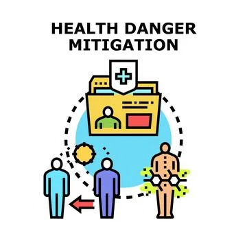 Health danger mitigation reducing risk spread vector Stockillustratie