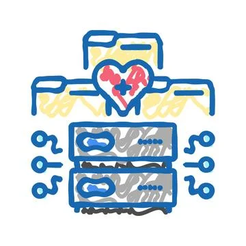 Health data analysis icon doodle illustration 스톡 일러스트
