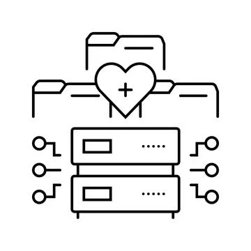 Health data analysis line icon vector illustration 스톡 일러스트