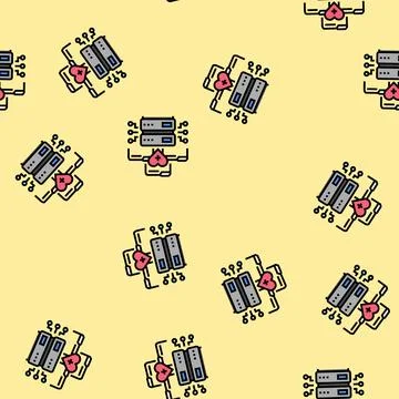 Health data analysis vector seamless pattern Stock Illustration