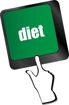 Health diet button on computer pc keyboard Stock Illustration