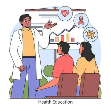 Health Education concept. Flat vector illustration. イラスト素材