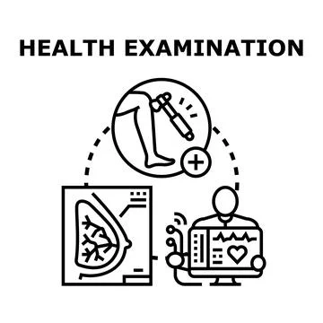 Health examination process with diagnostic screening and testing Stock Illustration