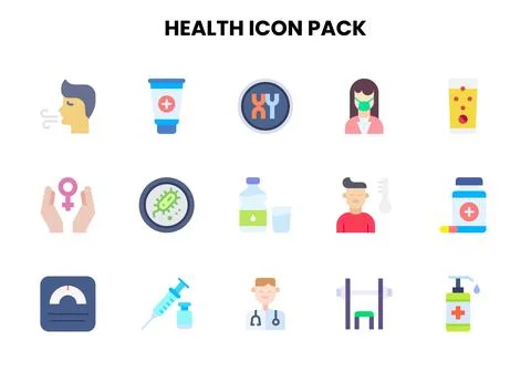 Health Flat Vector Icons Pack Stockillustratie