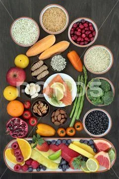 Health Food for Heart Fitness Stock Photos