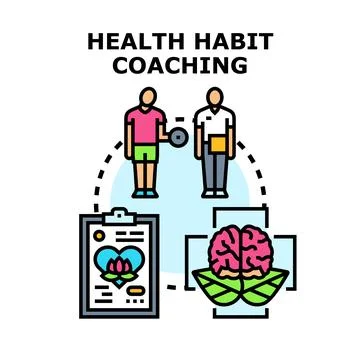 Health habit coaching developing balanced wellness practices Ilustración de archivo