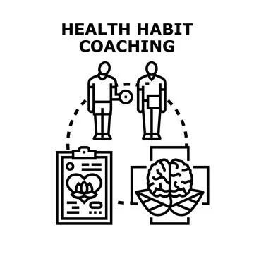 Health habit coaching developing balanced wellness practices Ilustración de archivo