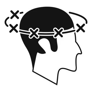 Health ill problem icon simple vector. Dizziness brain 스톡 일러스트