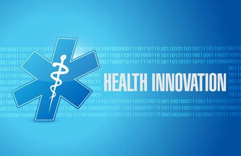 Health Innovation binary background concept sign Stock Illustration