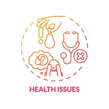 Health issues red gradient concept icon イラスト素材