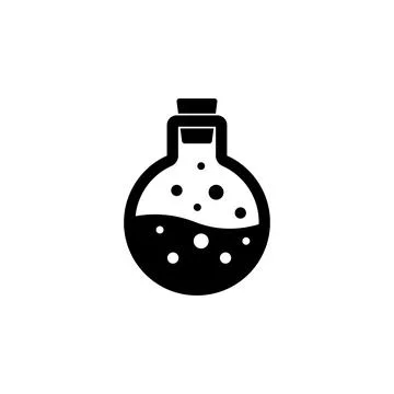 Health Magic Mana Potion, Elixir Bottle Solid Flat Vector Icon Isolated on Wh Stock Illustration