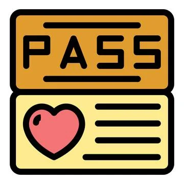 Health pass icon vector flat Stock Illustration