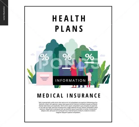 Health plans - medical insurance template Stock Illustration