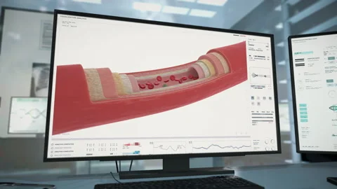 Health problem analysis system is checking the condition of the patients artery Stock Footage 231422361