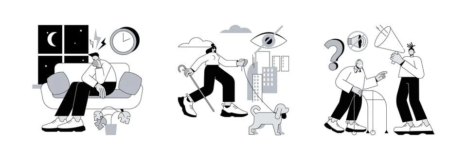 Health problems abstract concept vector illustrations. Stock Illustration