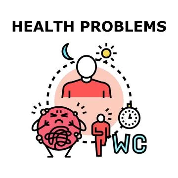Health problems causing digestive issues and discomfort 스톡 일러스트