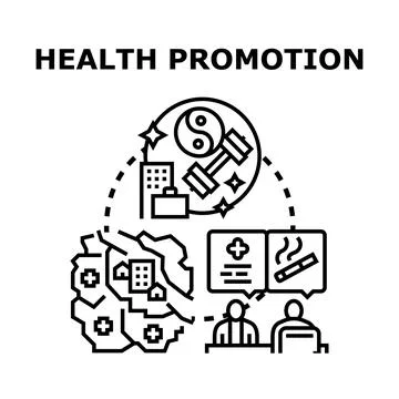 Health promotion program planning concept vector Stock Illustration