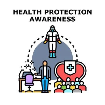 Health protection awareness program educating public Stock Illustration
