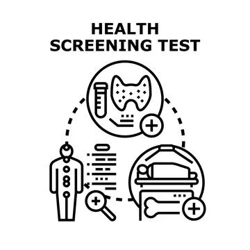 Health screening test process for early disease detection Stock Illustration