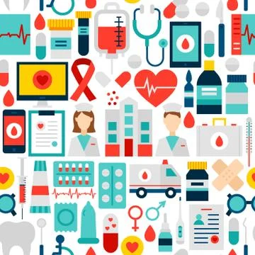 Health Seamless Pattern Stock Illustration