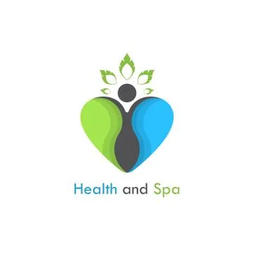 Health &amp; spa vector logo design template.Healthcare &amp; Medical symbol with h.. Stock Illustration