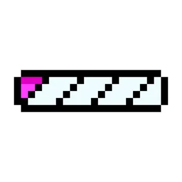 Health status bar half progress indicator pixel art style game icon magenta pink Stock Illustration