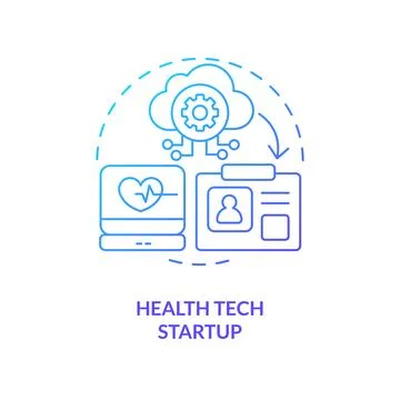 Health tech startup blue gradient concept icon 스톡 일러스트
