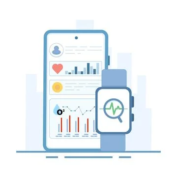 Health technology device concept Stock Illustration