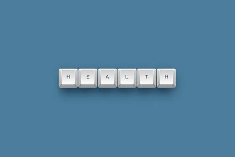 Health text on a 3d keyboard button with shadow concept series Stockillustratie