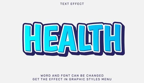 Health text effect template in 3d design Illustration