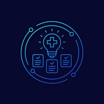 Health tips icon, linear design Stock Illustration