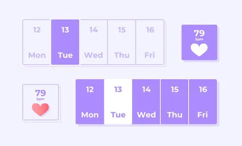 Health tracker app UI elements kit Stock Illustration