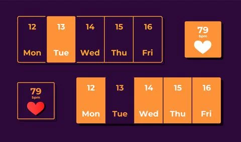 Health tracker app UI elements kit Stock Illustration